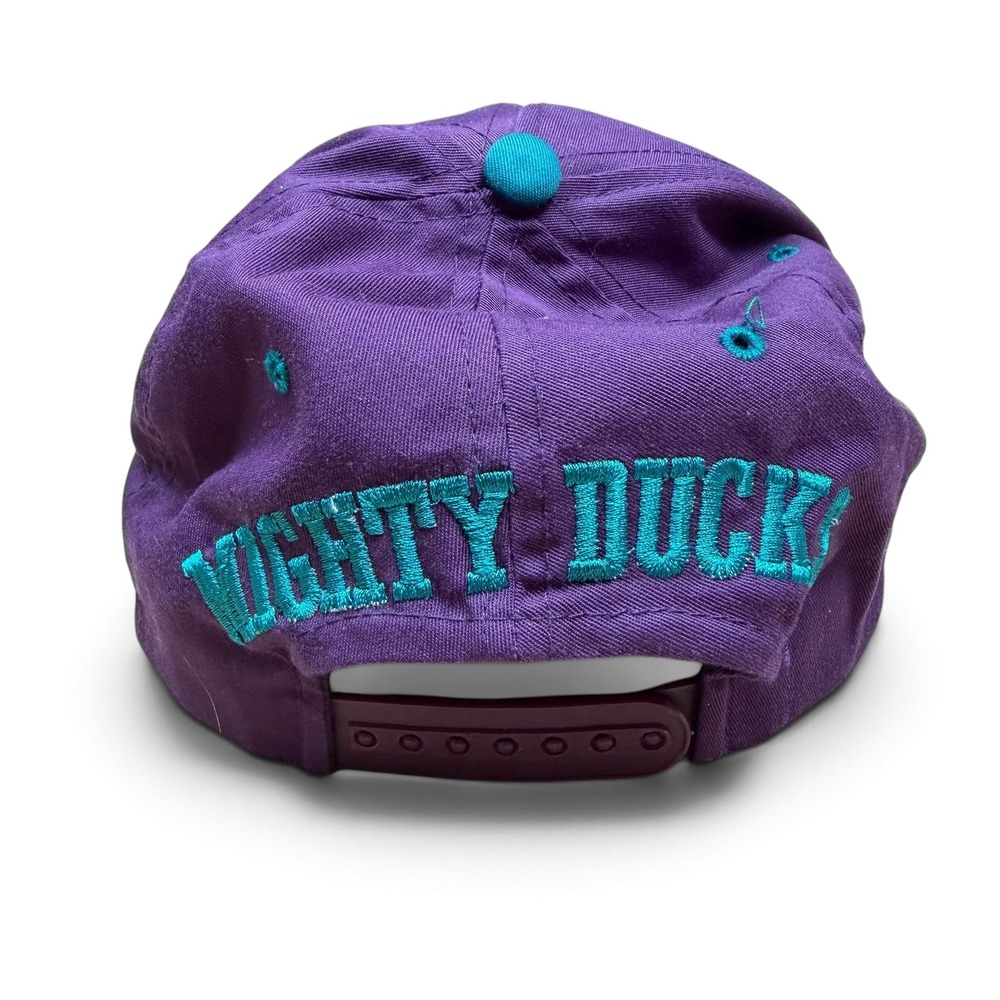 Vintage Mighty Ducks Anaheim NHL Snapback Hat The G Cap Purple Teal Retro Cap - Picture 4 of 11